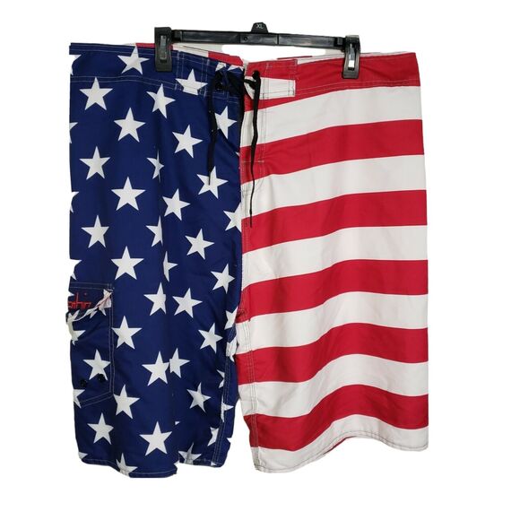 Clothin Mens Beach Shorts Size 40 Boardshort Swim Trunks Flag Quick Dry Swimming - Picture 1 of 7